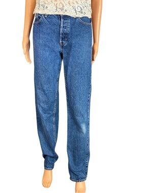 GAP Relaxed Fit Dad Jeans Low Rise Baggy Medium Wash Cotton SZ 8 Long 5 Pockets